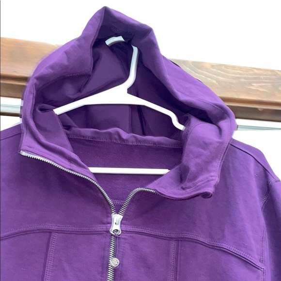 Purple Zip-Up Hoodie with Soft Fabric and Relaxed Fit - Picture 2 of 5